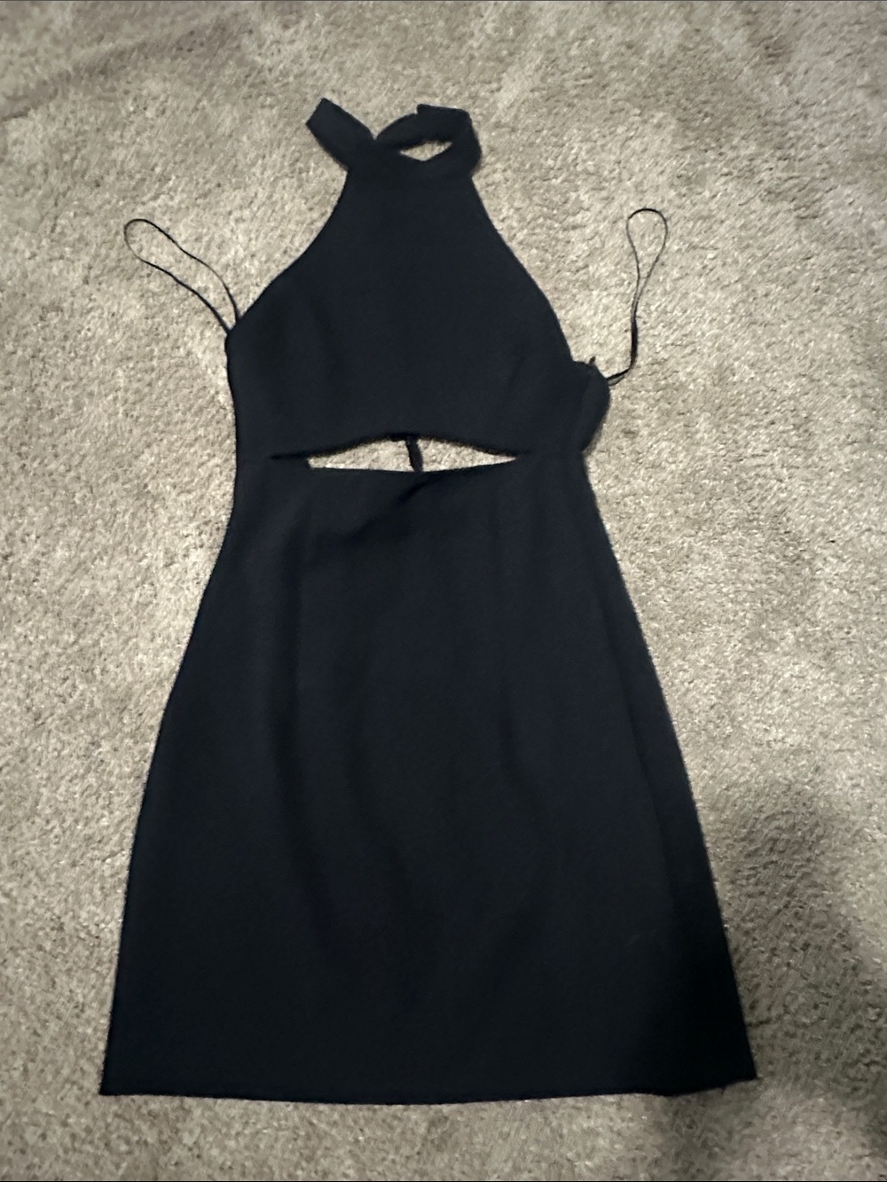 Sleeveless Black Cutout Halter Dress
